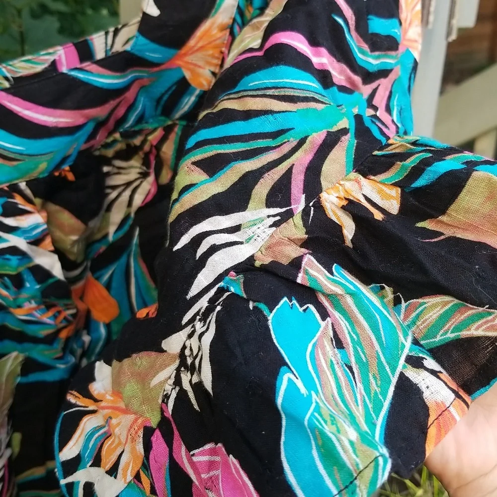 Plus Size Floral Cotton Blouse Square Neck Bell Sleeve Top Artsy Cottagecore NWT